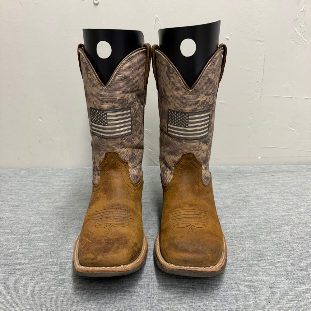 Ariat Sport Patriot Western Boots Kids Size 3 Brown Digital Camo 10027279